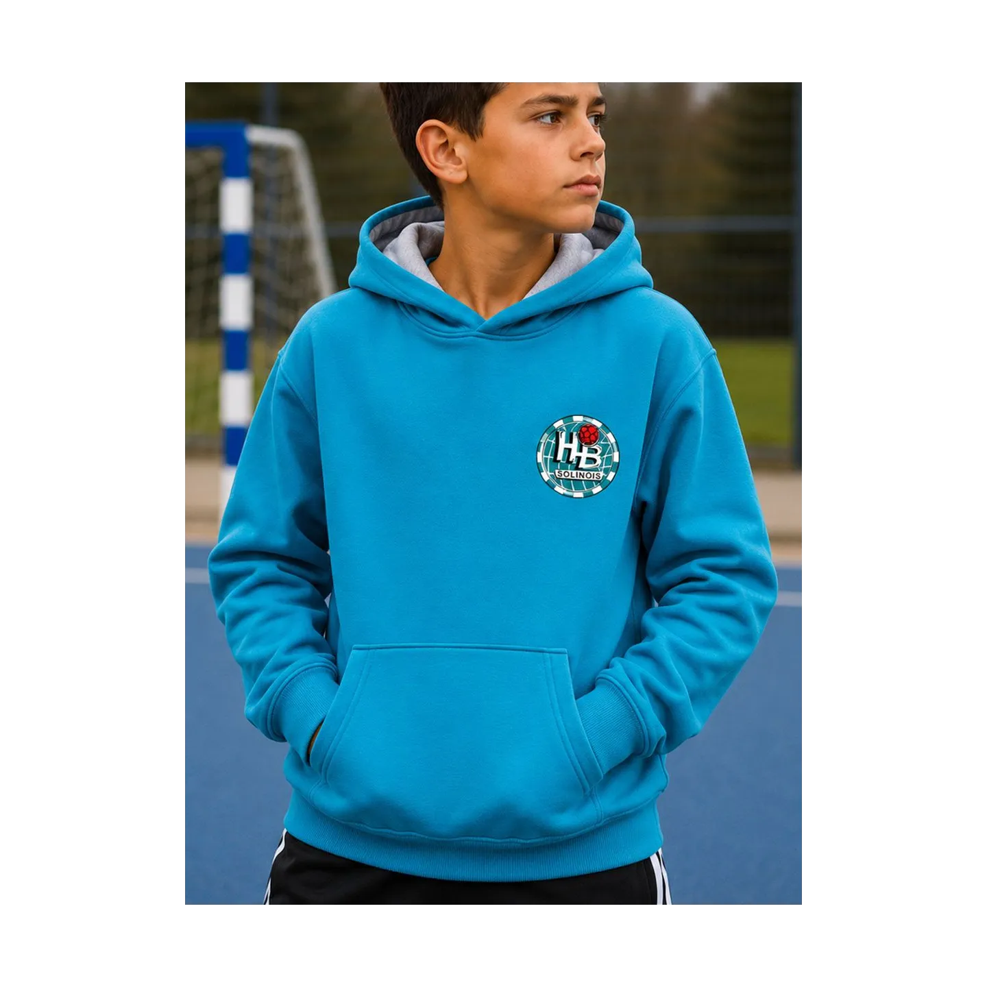 Sweat capuche contrasté Enfant 310 COTTONRIDGE -HB SOLINOIS