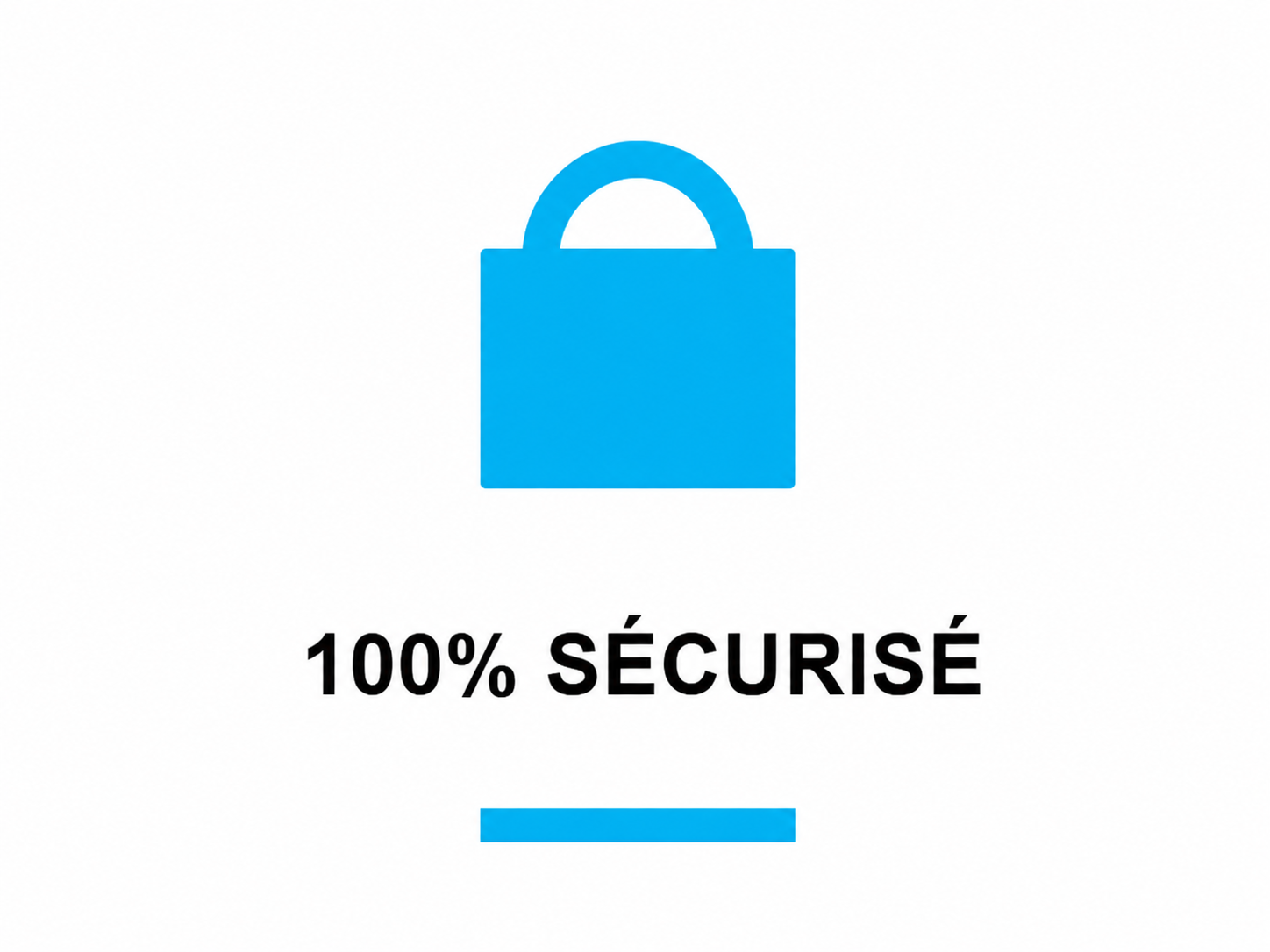 Logo 100% sécurisé avec petit sac